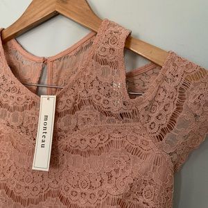 NWT, Monteau Floral Lace Cold Shoulder Dress